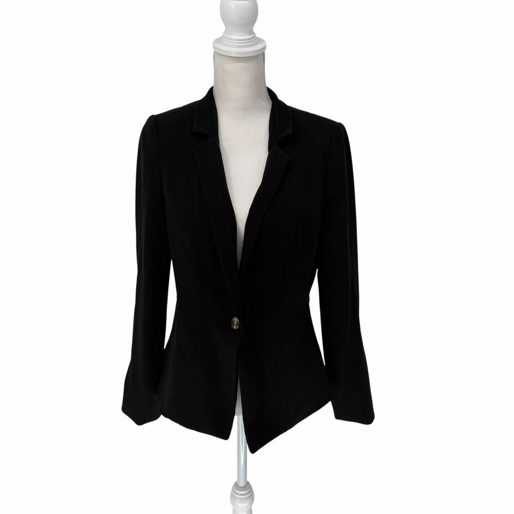 WHBM Black One Button Closure Blazer Sz 8